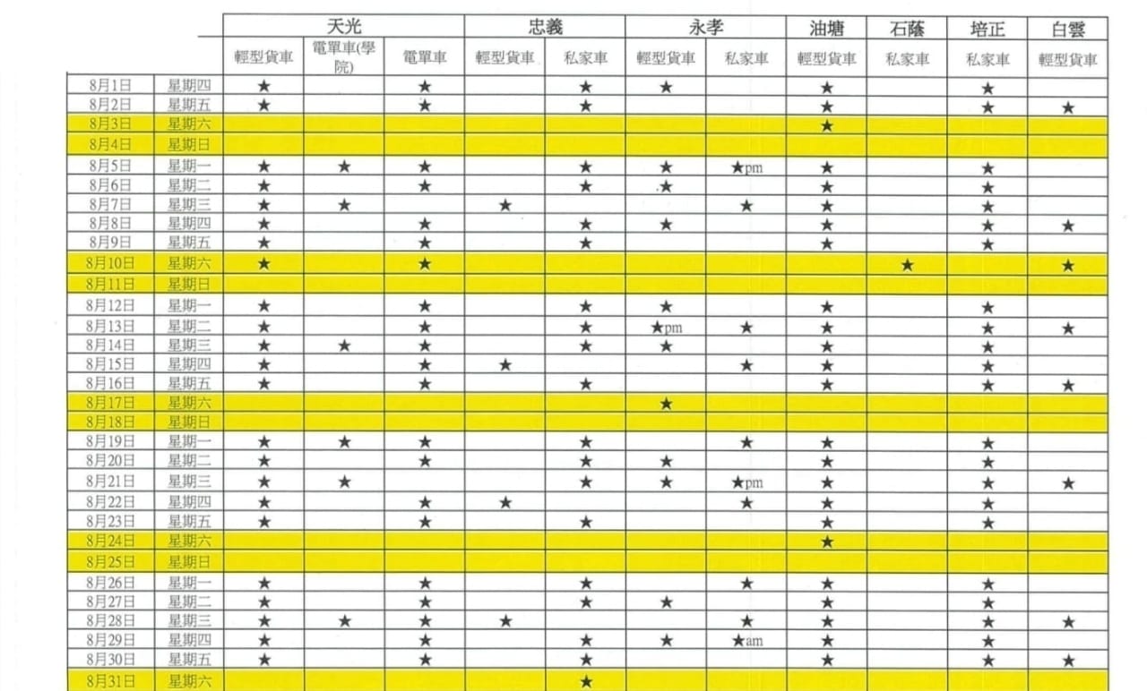 2024年8月-補考九龍及新界試場